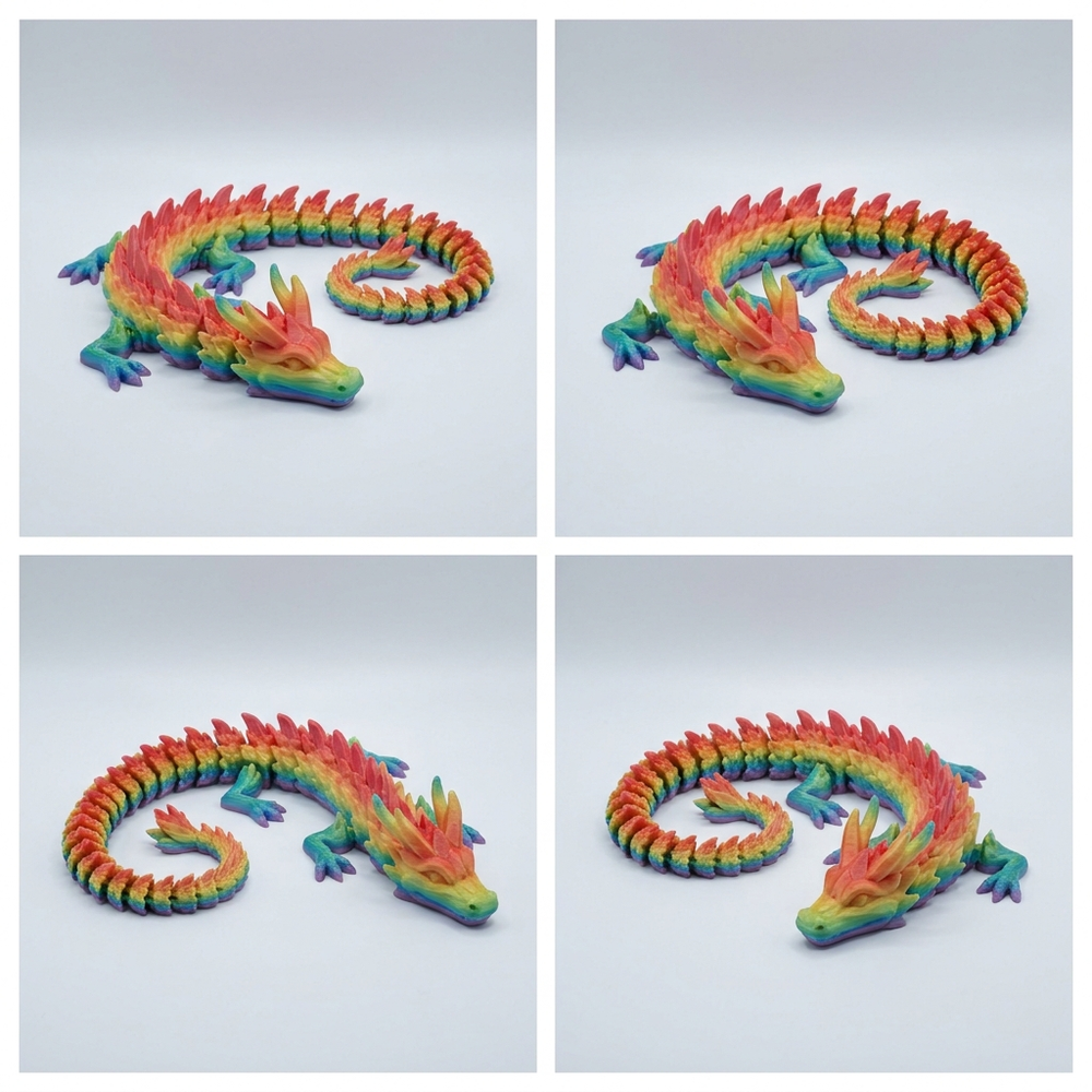 Articulated flexi dragon coiled