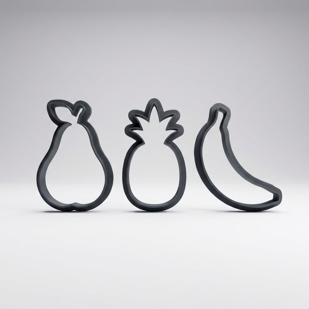 3D printed tropical fruit cookie cutter set