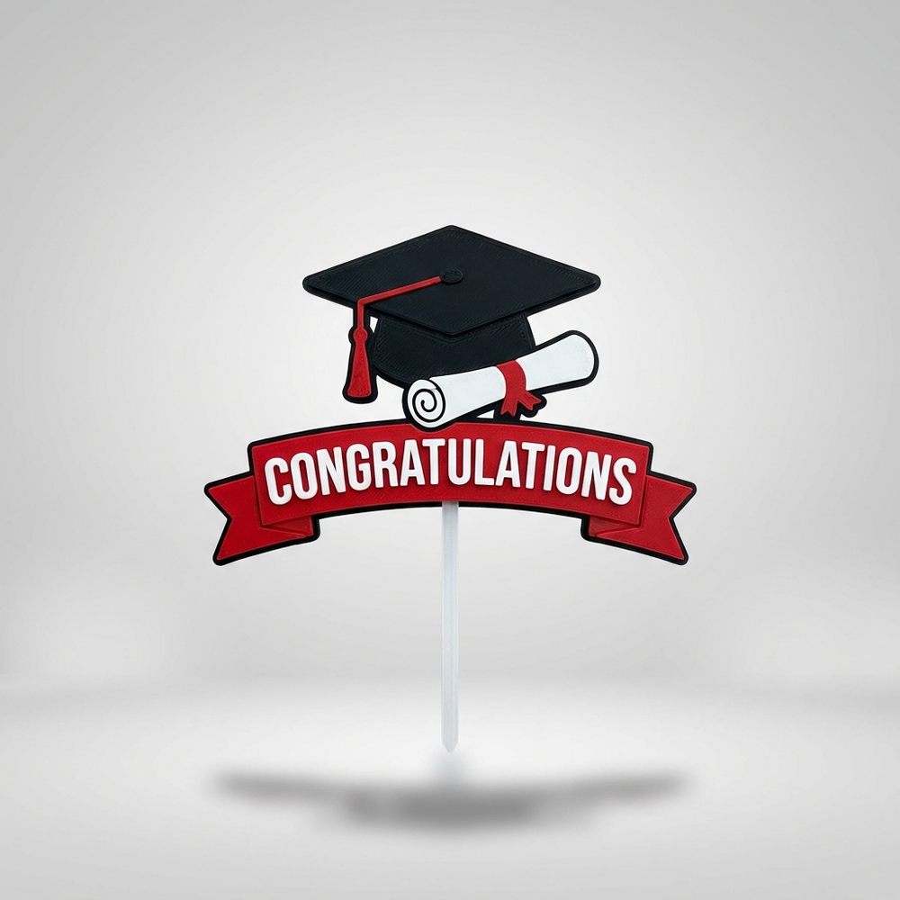 3D printed graduation congratulations cake topper