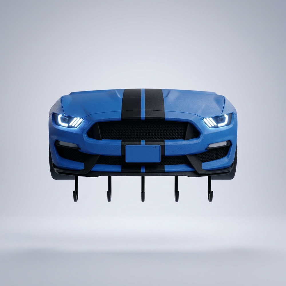 3D printed blue muscle car front key holder