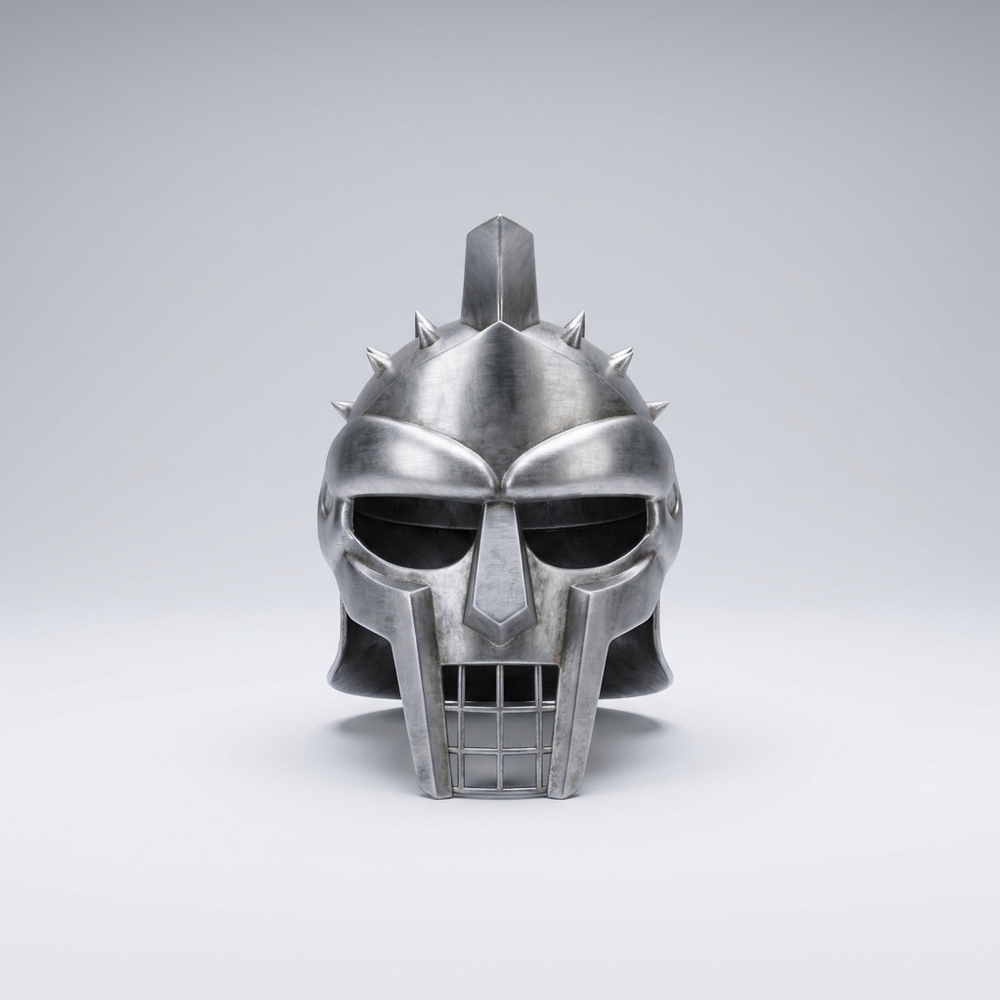 3D printed spiked gladiator-style cosplay helmet