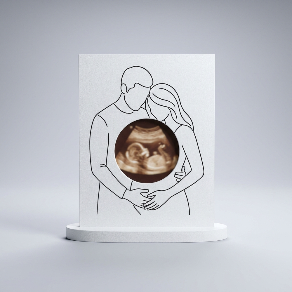 3D printed couple family growing ultrasound keepsake