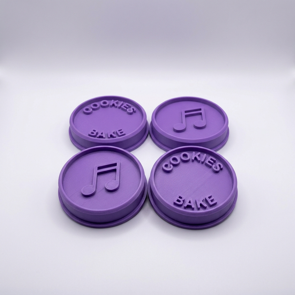 3D printed purple phrase cookie stamp cutters
