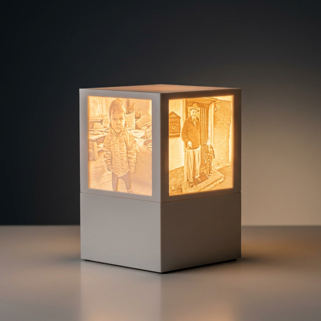 Custom 3D photo lamp and lithophane keepsake