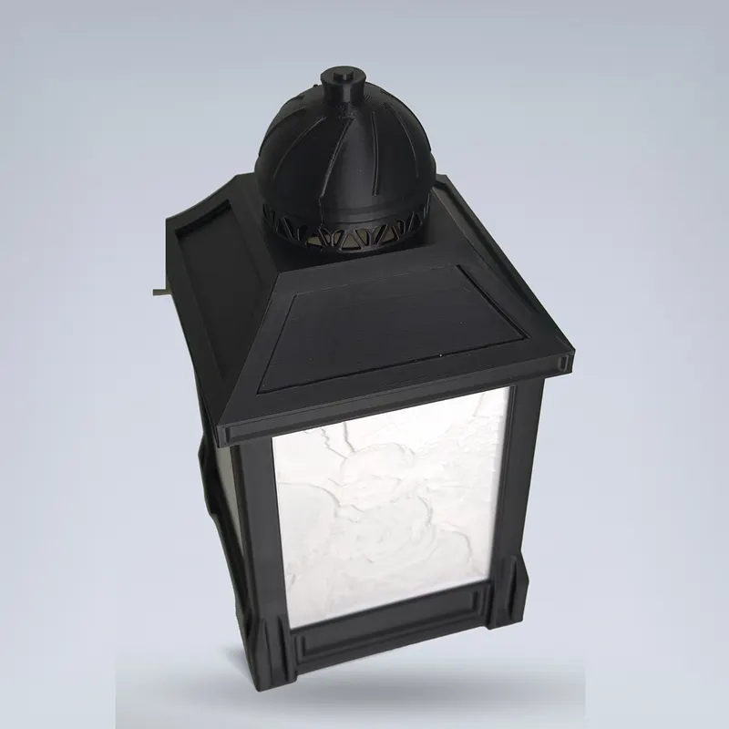 Custom lithophane photo lamp by day, seen from an angle