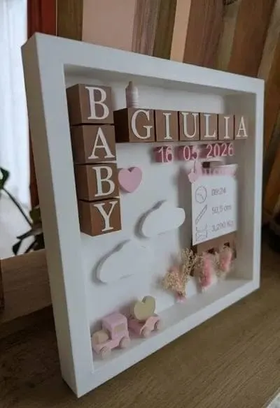 Personalised Baby Birth Frame with Name and Birth Stats — photo 4