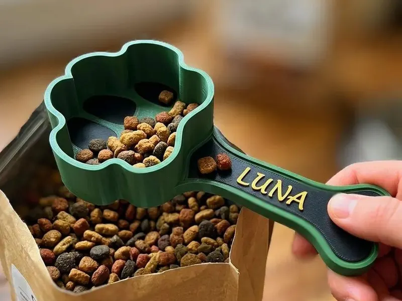 Personalised Dog Food Scoop & Name Tag Kit, Paw Kibble Measure, New Puppy Gift — photo 3