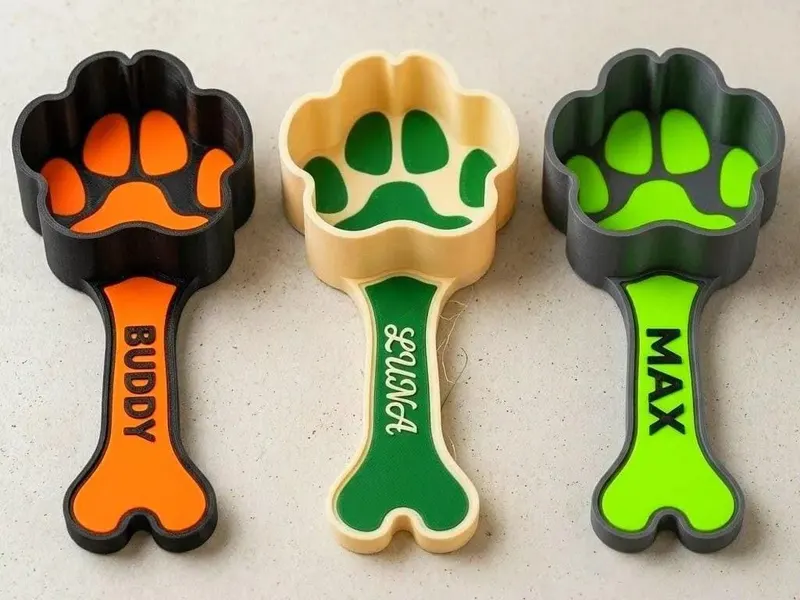 Personalised Dog Food Scoop & Name Tag Kit, Paw Kibble Measure, New Puppy Gift — photo 5