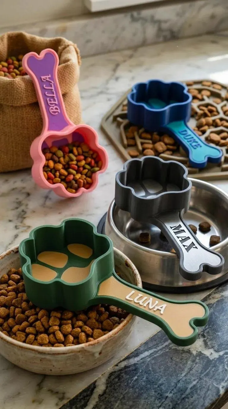 Personalised Dog Food Scoop & Name Tag Kit, Paw Kibble Measure, New Puppy Gift — photo 7