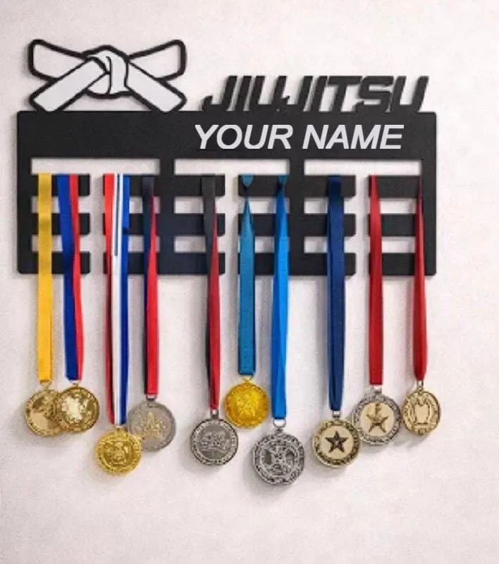 Personalised Jiu Jitsu Medal Hanger with Name