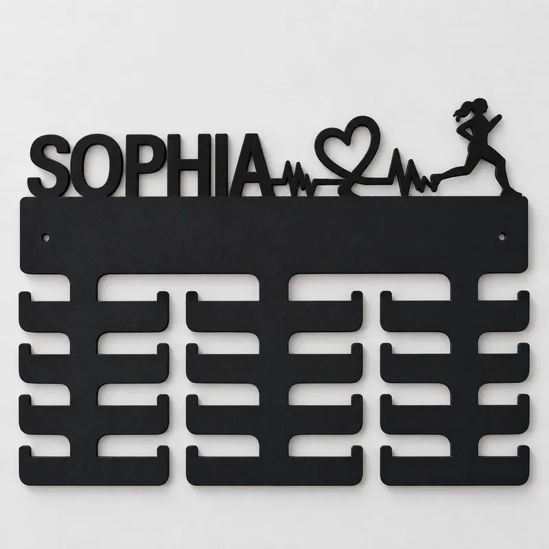 Personalised Running Medal Hanger with Name